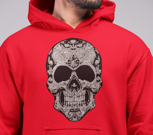 Skull  Hoodie with  Black & Silver Rheinstones