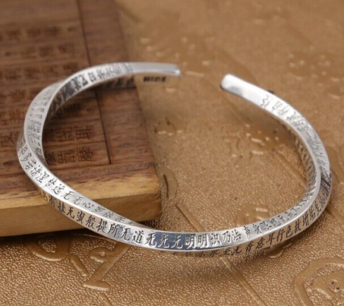 999 Hallmarked Sterling Silver Twisted Wire Open Bangle for Men Or Women