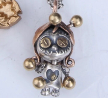 Load image into Gallery viewer, Sterling Silver 925 Voodoo Doll Pendant Necklace with a free 60cm 2mm steel chain Pendant