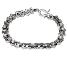 Load image into Gallery viewer, Mens 925 Hallmarked  Sterling Silver Gothic Biker Link Chain Bracelet