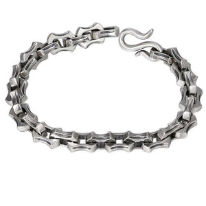 Mens 925 Hallmarked  Sterling Silver Gothic Biker Link Chain Bracelet