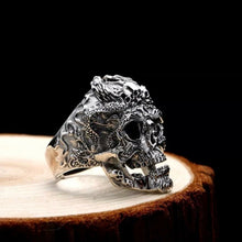 Load image into Gallery viewer, 925 Hallmarked Sterling Silver Carved Sugar Open Skull