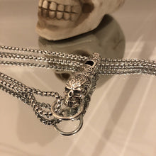 Load image into Gallery viewer, 925 Hallmarked Sterling Silver Large Carved Skull Whistle Pendant Necklace