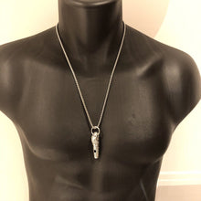 Load image into Gallery viewer, 925 Hallmarked Sterling Silver Large Carved Skull Whistle Pendant Necklace