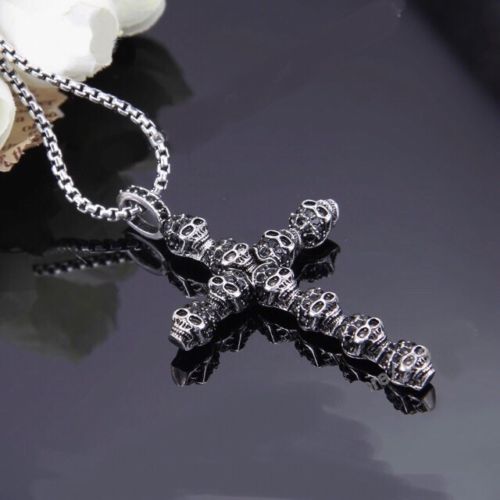 Stainless Steel Cross Pendant Necklace & 60 cm Chain Set