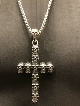 Load image into Gallery viewer, Stainless Steel Cross Pendant Necklace &amp; 60 cm Chain Set