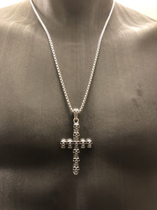 Stainless Steel Cross Pendant Necklace & 60 cm Chain Set