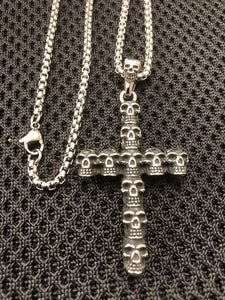 Stainless Steel Cross Pendant Necklace & 60 cm Chain Set