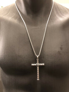 Stainless Steel Rope Cross Pendant Necklace & 60 cm Chain Set