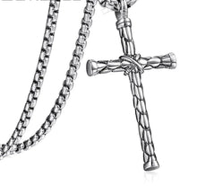 Load image into Gallery viewer, Stainless Steel Rope Cross Pendant Necklace &amp; 60 cm Chain Set