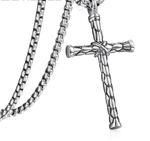 Stainless Steel Rope Cross Pendant Necklace & 60 cm Chain Set