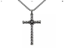 Load image into Gallery viewer, Stainless Steel Rope Cross Pendant Necklace &amp; 60 cm Chain Set