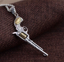 Load image into Gallery viewer, 925 Sterling Silver Vintage style Pistol pendant inc free steel chain