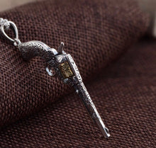 Load image into Gallery viewer, 925 Sterling Silver Vintage style Pistol pendant inc free steel chain