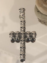 Load image into Gallery viewer, Hallmarked 925 Sterling Silver Skull Cross Crucifix Pendant