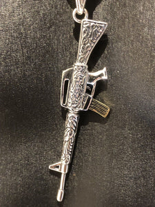 Hallmarked Sterling Silver gun Pistol pendant