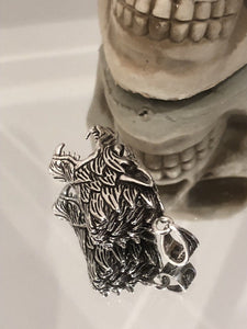 Hallmarked Sterling Silver Wolf Game Of Thrones Gothic Pendant Necklace