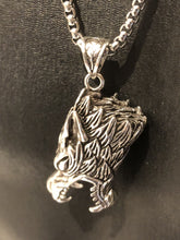 Load image into Gallery viewer, Hallmarked Sterling Silver Wolf Game Of Thrones Gothic Pendant Necklace