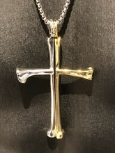 Load image into Gallery viewer, Hallmarked Sterling Silver Gothic Biker Skull Bones Crucifix Cross Pendant