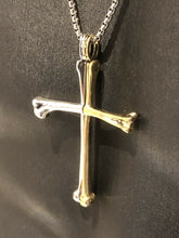 Load image into Gallery viewer, Hallmarked Sterling Silver Gothic Biker Skull Bones Crucifix Cross Pendant