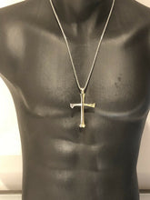 Load image into Gallery viewer, Hallmarked Sterling Silver Gothic Biker Skull Bones Crucifix Cross Pendant