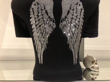 Load image into Gallery viewer, X Large Rhinestone Crystal Angel fairy Wings Diamante Iron On Transfer Only