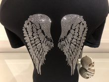 Load image into Gallery viewer, X Large Rhinestone Crystal Angel fairy Wings Diamante Iron On Transfer Only