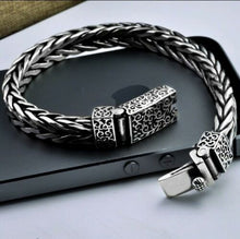 Load image into Gallery viewer, Mens Sterling Silver Gothic Bracelet 20cm Hallmarked