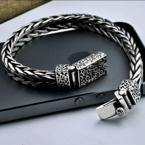 Mens Sterling Silver Gothic Bracelet 20cm Hallmarked