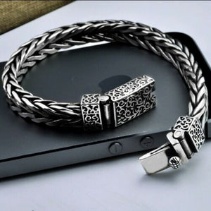 Mens Sterling Silver Gothic Bracelet