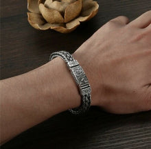 Load image into Gallery viewer, Mens Sterling Silver Gothic Bracelet 20cm Hallmarked