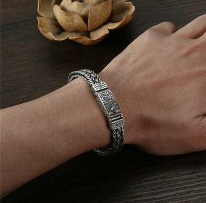 Mens Sterling Silver Gothic Bracelet 20cm Hallmarked