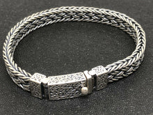 Load image into Gallery viewer, Mens Sterling Silver Gothic Bracelet 20cm Hallmarked