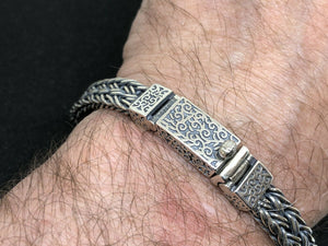 Mens Sterling Silver Gothic Bracelet 20cm Hallmarked