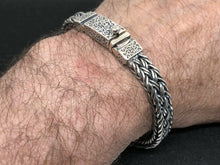 Load image into Gallery viewer, Mens Sterling Silver Gothic Bracelet 20cm Hallmarked