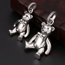 Load image into Gallery viewer, Hallmarked 925 Sterling Silver Jointed  Teddy Bear Pendant