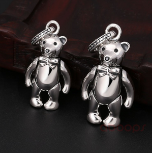 Hallmarked 925 Sterling Silver Jointed  Teddy Bear Pendant