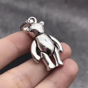 Hallmarked 925 Sterling Silver Jointed  Teddy Bear Pendant