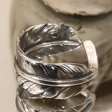 Load image into Gallery viewer, Sterling Silver 925 Leaf Feather Vintage Style Adjustable Ring