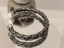 Load image into Gallery viewer, Hallmarked 925 Sterling Silver Woven Braided Bangle Cuff Torque