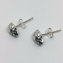 Load image into Gallery viewer, 925 Sterling Silver Skull Unisex  Punk Gothic Statement  Stud Earrings