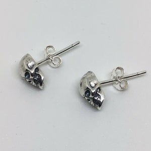 925 Sterling Silver Skull Unisex  Punk Gothic Statement  Stud Earrings