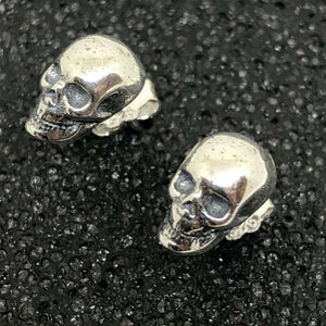 925 Sterling Silver Skull Unisex  Punk Gothic Statement  Stud Earrings