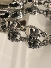 Load image into Gallery viewer, Mens 925 Hallmarked Sterling Silver  Heavy Angry Skull Cuff Bracelet