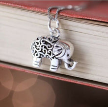 Load image into Gallery viewer, 925 Sterling Silver Hollow Design 3D Elephant Pendant Charm with Raised Trunk II