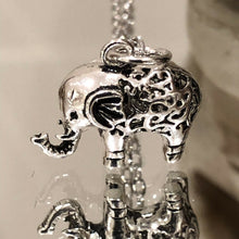 Load image into Gallery viewer, 925 Sterling Silver Hollow Design 3D Elephant Pendant Charm with Raised Trunk II