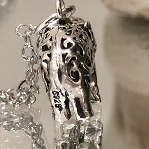 925 Sterling Silver Hollow Design 3D Elephant Pendant Charm with Raised Trunk II