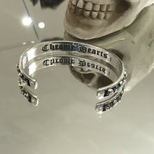 Load image into Gallery viewer, Mens Or Ladies Hallmarked Solid 925 Sterling Silver Skull Bangle Cuff Bracelet