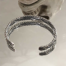 Load image into Gallery viewer, Mens or Ladies Hallmarked Double Braided 925 Sterling Silver Bangle Cuff torc torque