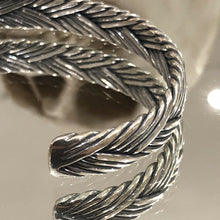 Load image into Gallery viewer, Mens or Ladies Hallmarked Double Braided 925 Sterling Silver Bangle Cuff torc torque